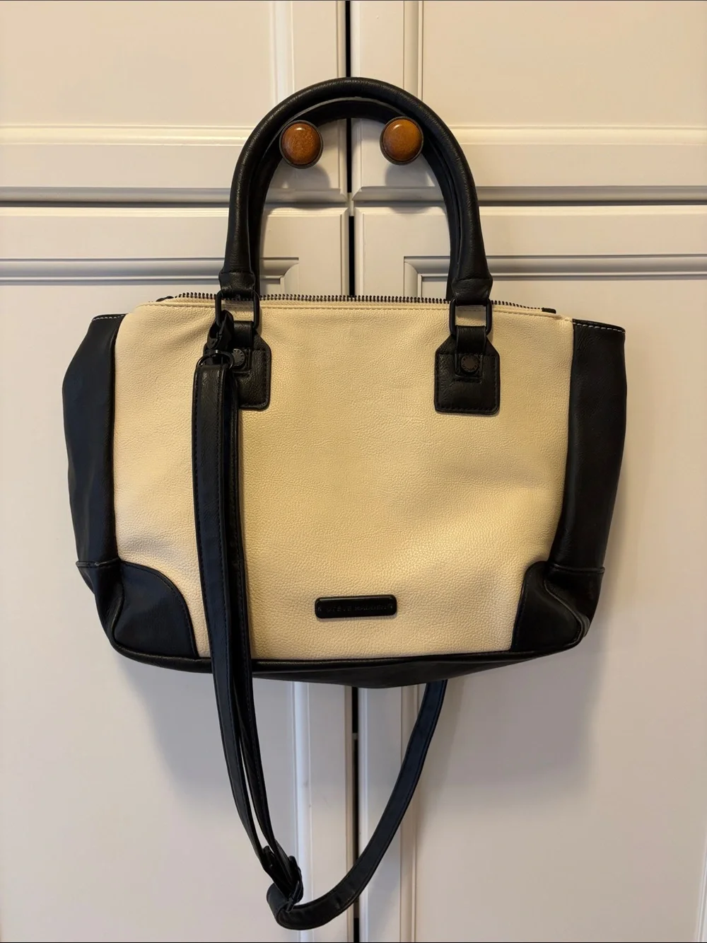 Steve Madden Black & Cream Structured Tote Handbag - Never used Women Bags